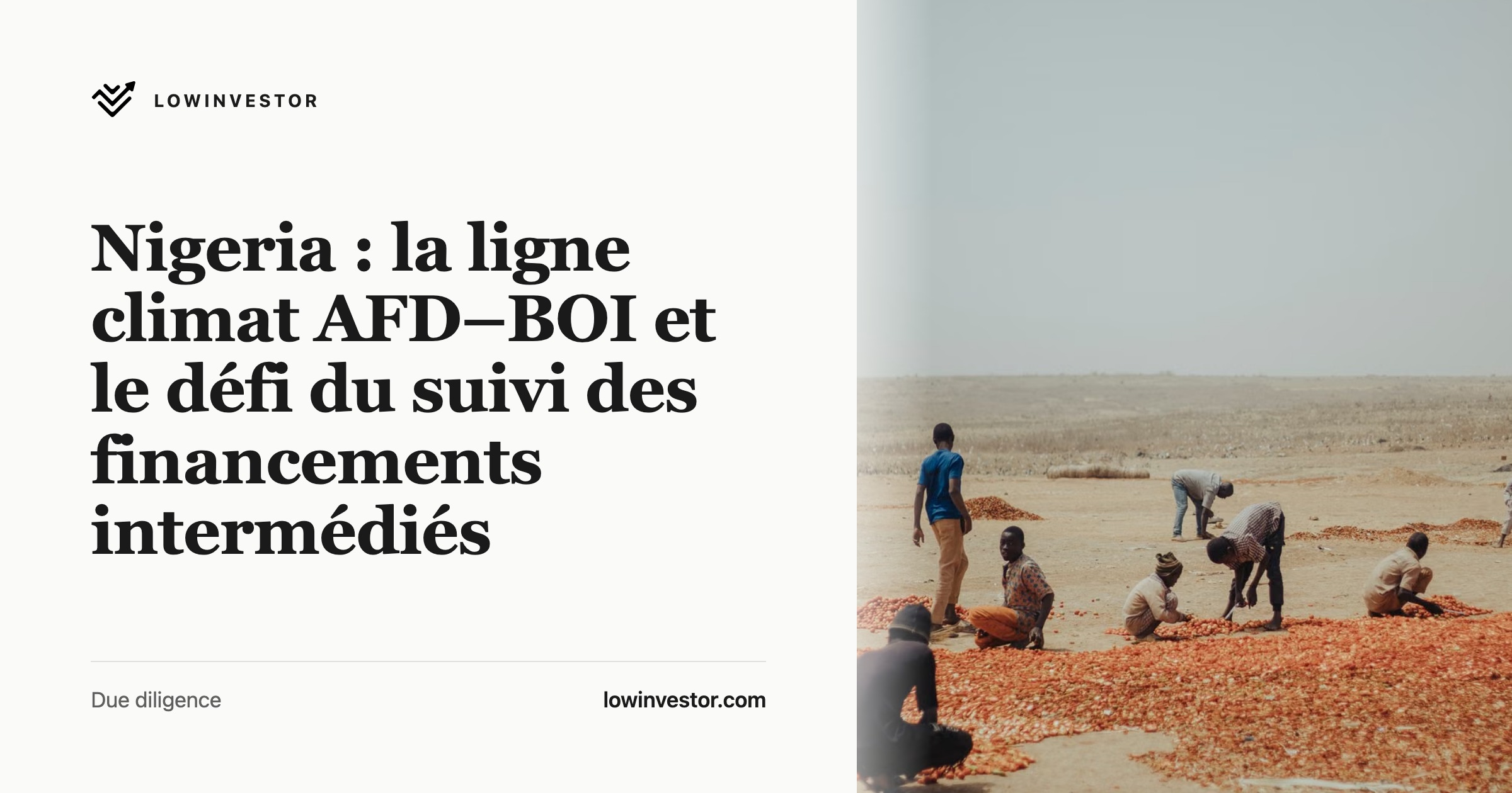 Nigeria : la ligne climat AFD–BOI et le défi du suivi des financements intermédiés