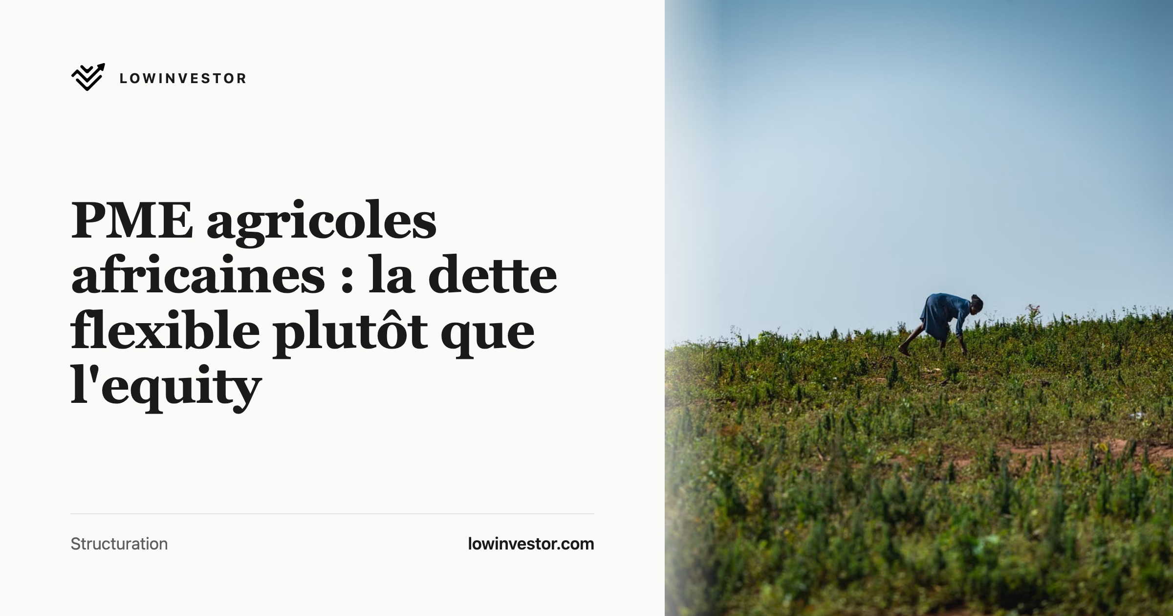 PME agricoles africaines : la dette flexible plutôt que l'equity