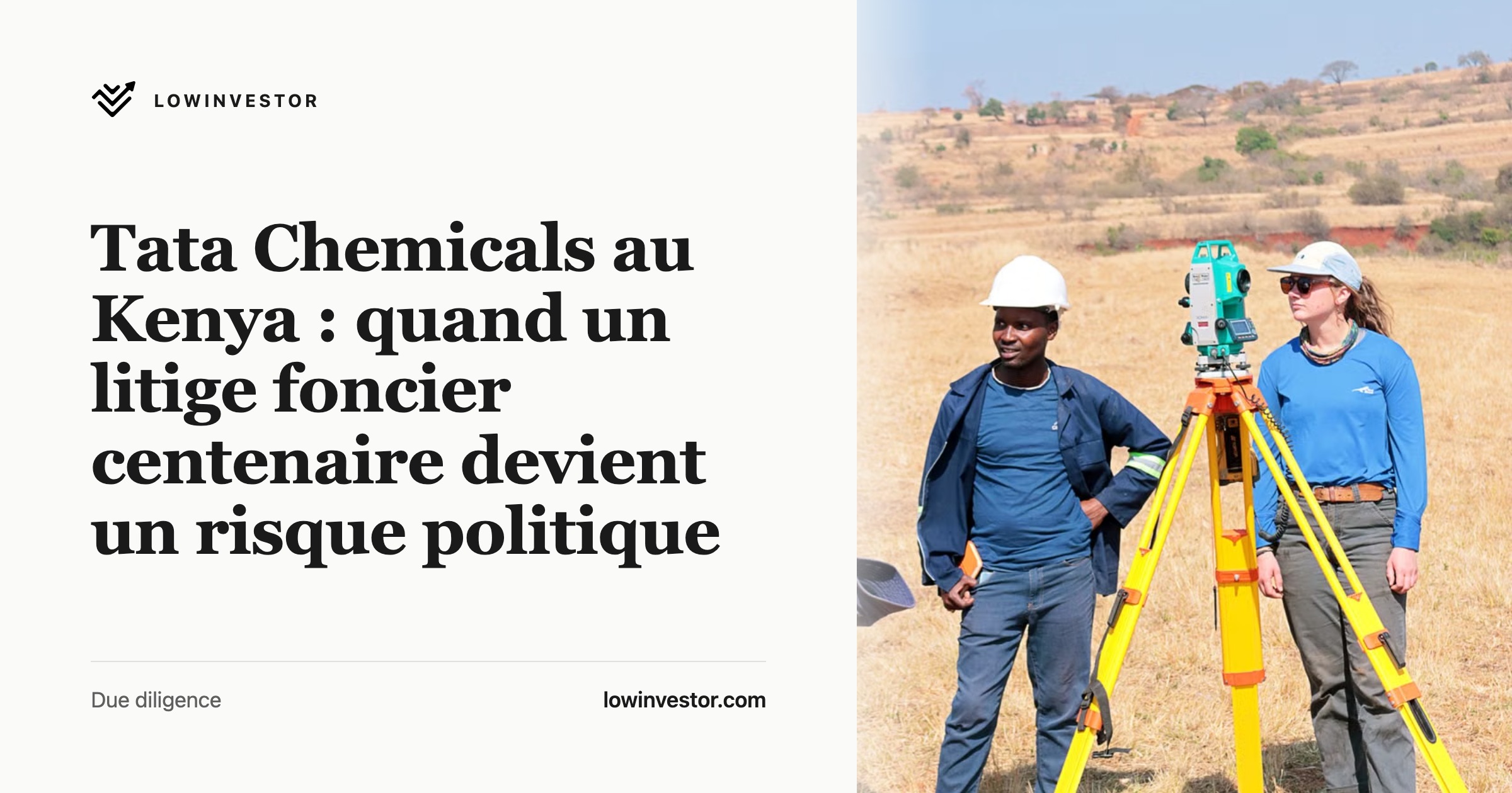 Tata Chemicals au Kenya : quand un litige foncier centenaire devient un risque politique